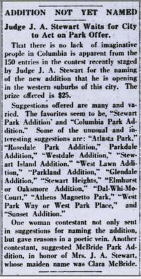 Article about Stewart Park 