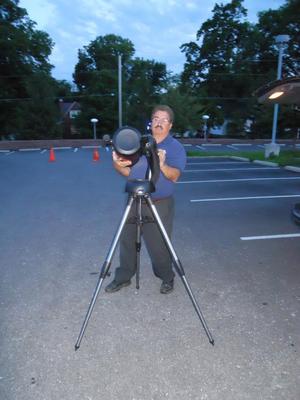 Val Germann setting up for Party with the Stars 