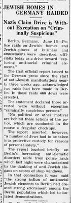 Jewish Homes in Germany Raided