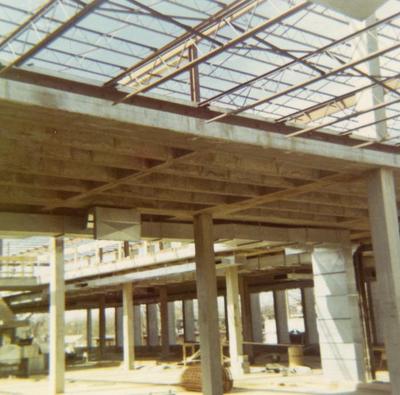 Construction of the first building at 100 W. Broadway 