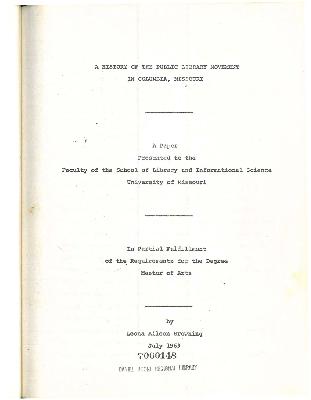 A History of the Public Library Movement 